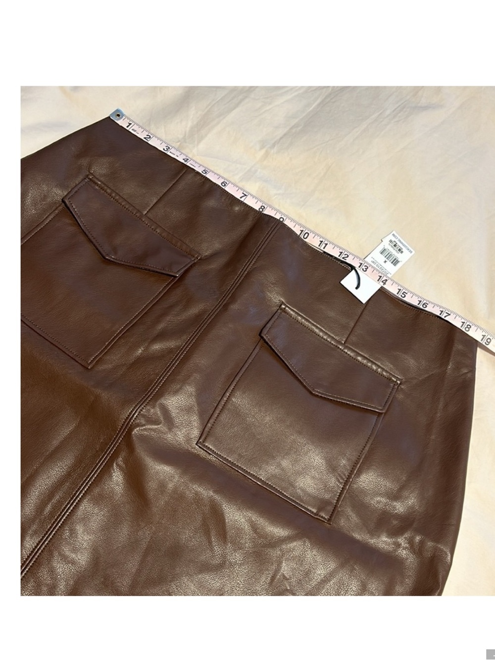 DEX Rustic Brown Faux Leather Mini Skirt 0X NWT - Picture 7 of 8